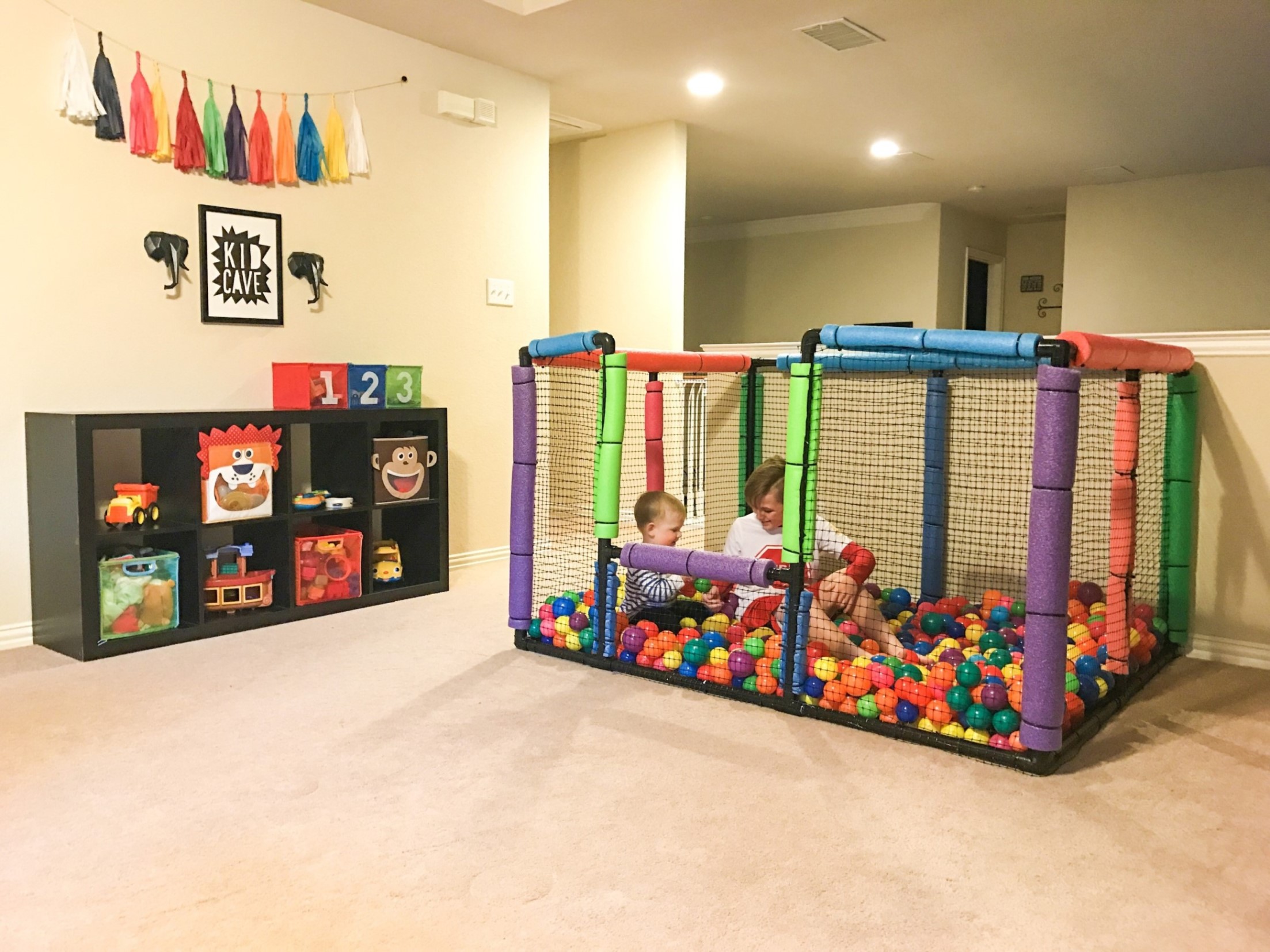 child inside a playpen