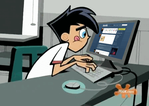 Kid using computer