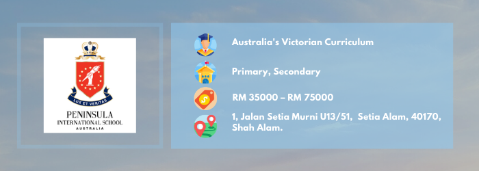 Peninsula International School Australia, Setia Alam, Shah Alam