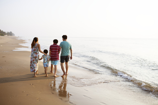 Family at the beach